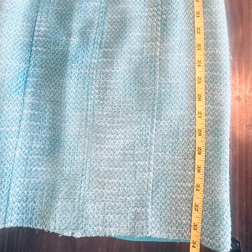 Talbots Petites Blue Tweed Sheath Dress - Size 4P - Textured Sleeveless Shift - Picture 9 of 10